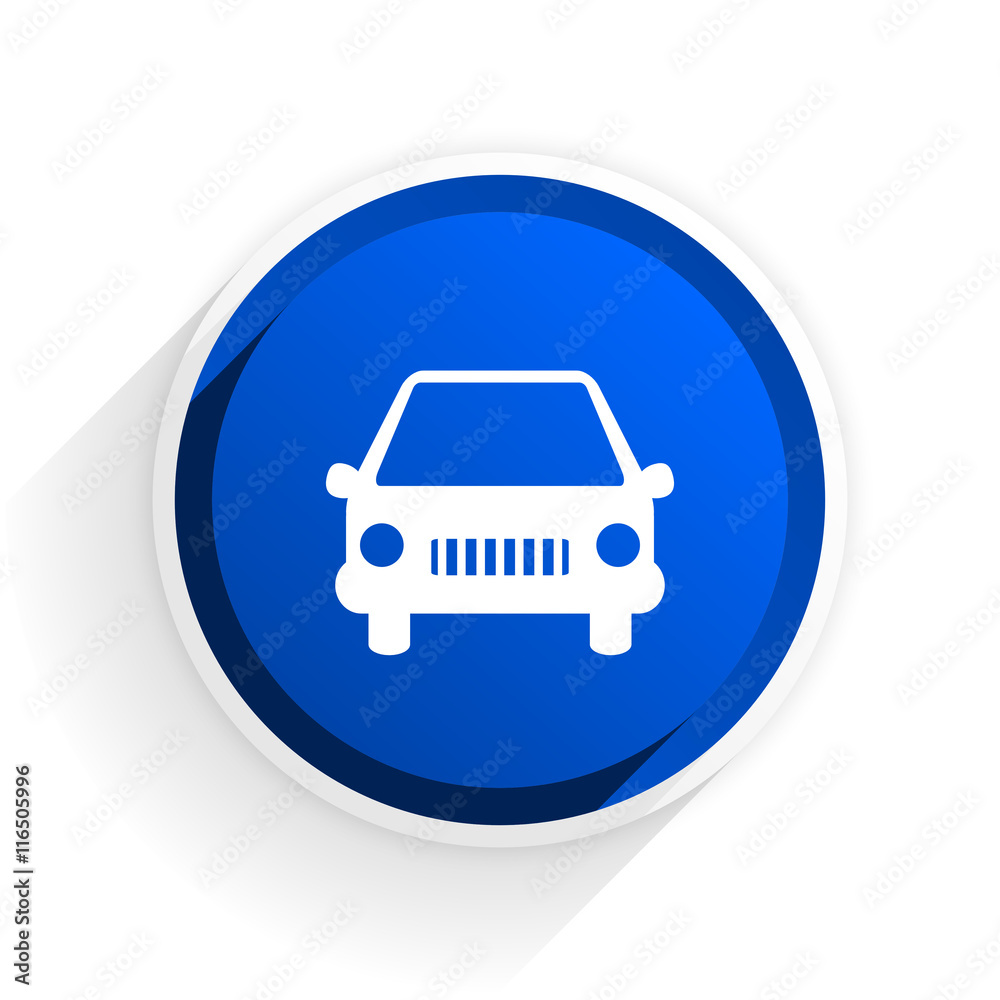 car flat icon with shadow on white background, blue modern design web element car flat icon with shadow on white background, blue modern design web element