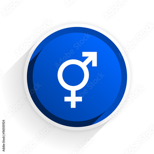 sex flat icon with shadow on white background, blue modern design web element