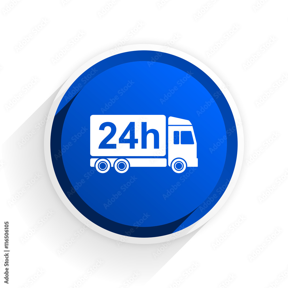 delivery flat icon with shadow on white background, blue modern design web element delivery flat icon with shadow on white background, blue modern design web element