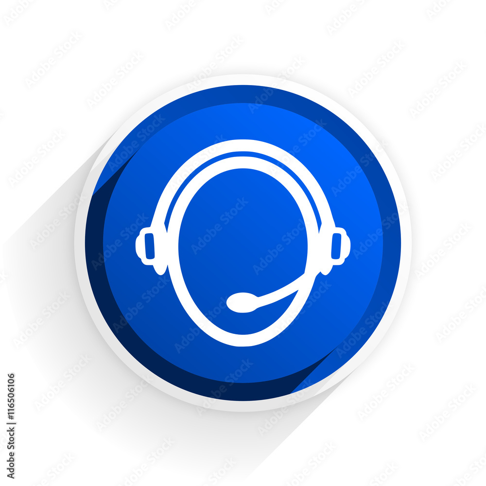 customer service flat icon with shadow on white background, blue modern design web element customer service flat icon with shadow on white background, blue modern design web element