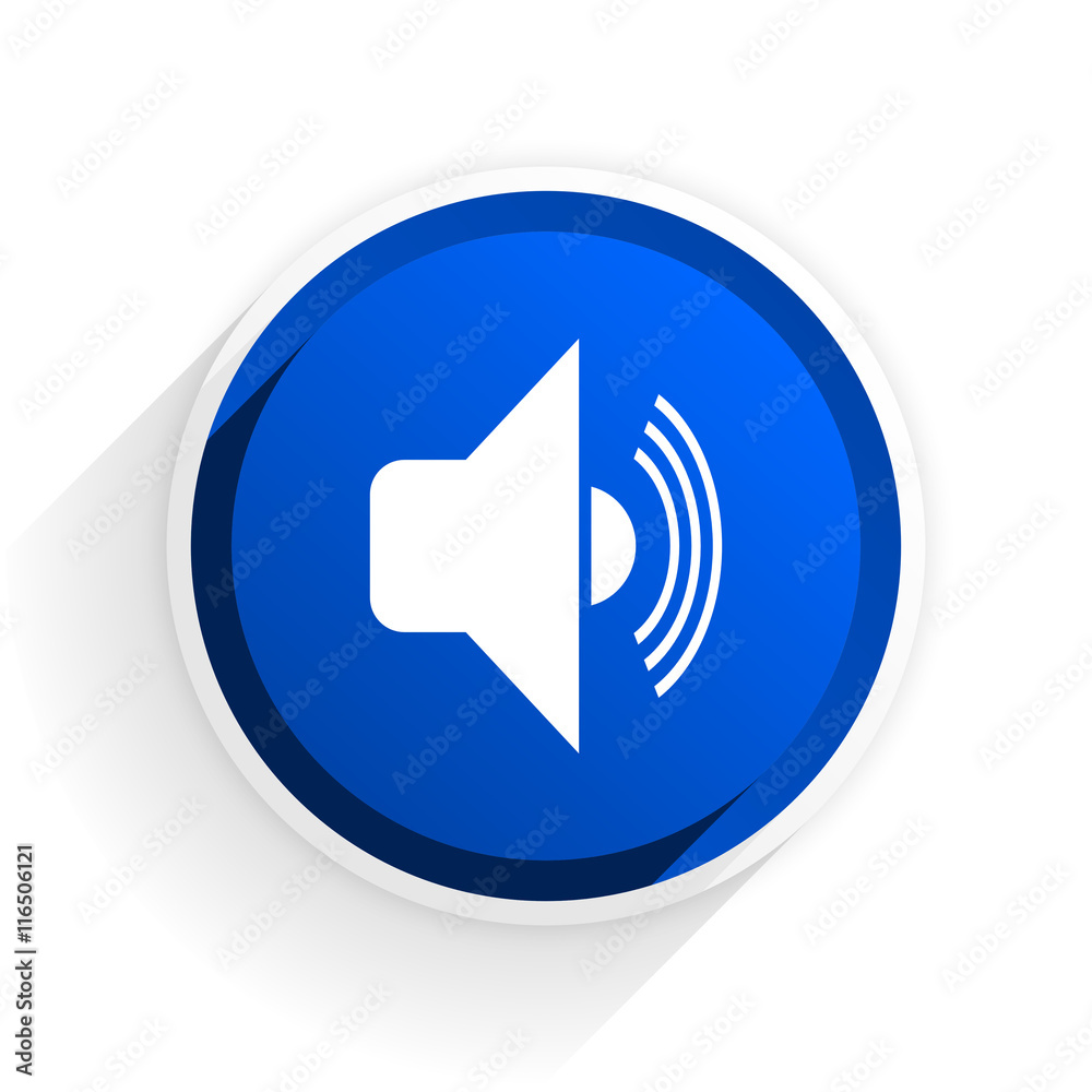 volume flat icon with shadow on white background, blue modern design web element volume flat icon with shadow on white background, blue modern design web element