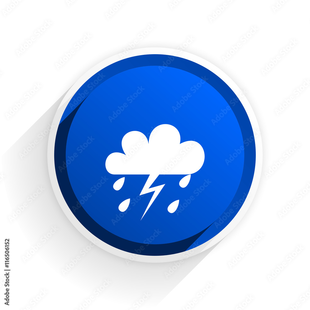 storm flat icon with shadow on white background, blue modern design web element storm flat icon with shadow on white background, blue modern design web element