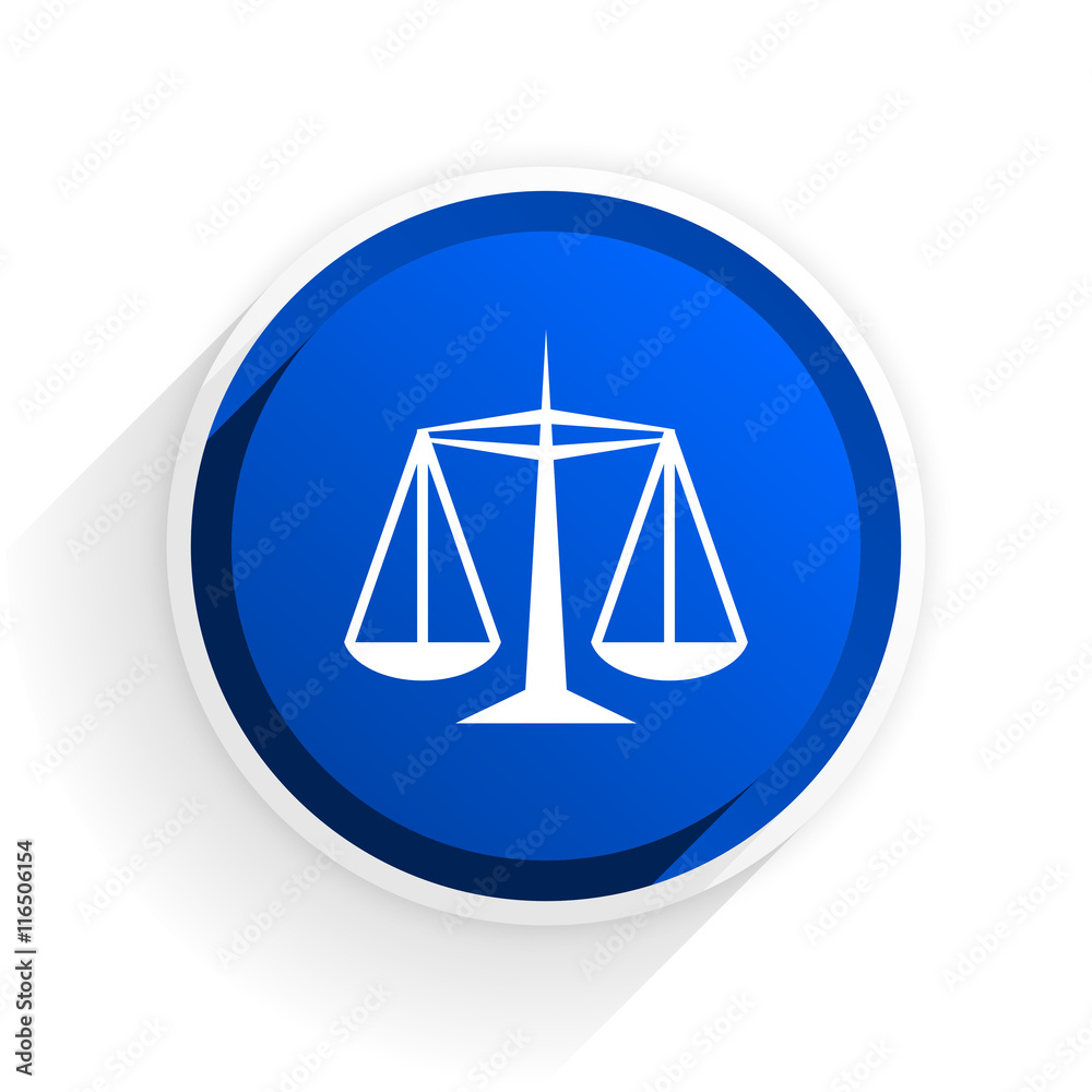 justice flat icon with shadow on white background, blue modern design web element justice flat icon with shadow on white background, blue modern design web element