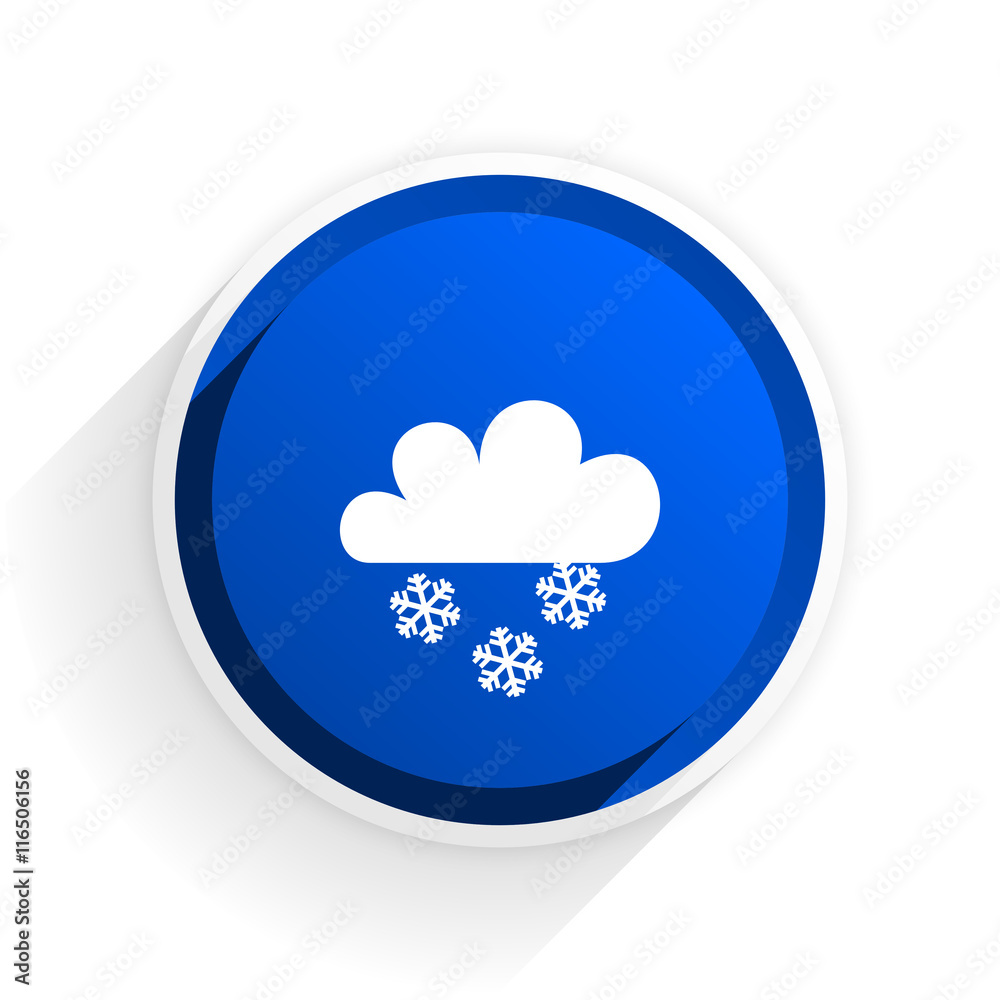 snowing flat icon with shadow on white background, blue modern design web element snowing flat icon with shadow on white background, blue modern design web element