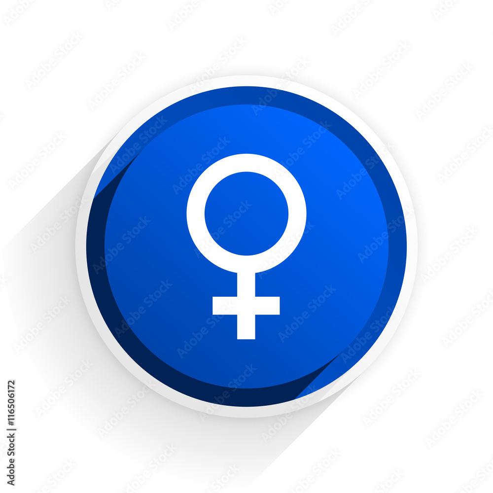 female flat icon with shadow on white background, blue modern design web element female flat icon with shadow on white background, blue modern design web element