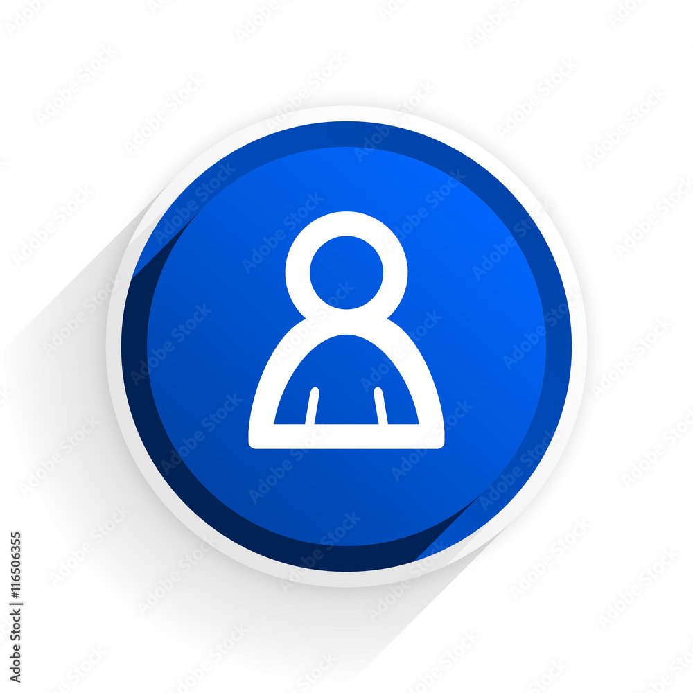 person flat icon with shadow on white background, blue modern design web element person flat icon with shadow on white background, blue modern design web element