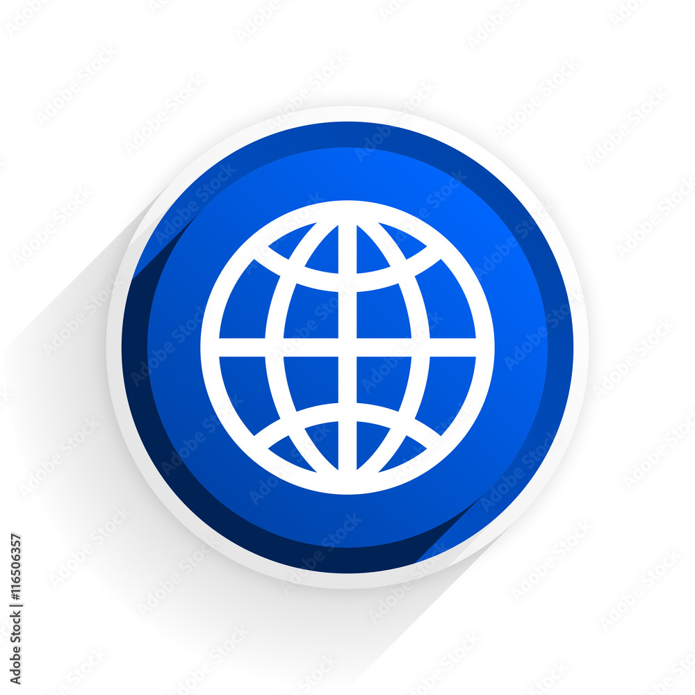 earth flat icon with shadow on white background, blue modern design web element earth flat icon with shadow on white background, blue modern design web element