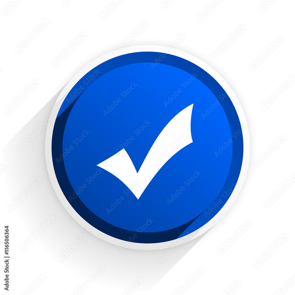 accept flat icon with shadow on white background, blue modern design web element accept flat icon with shadow on white background, blue modern design web element