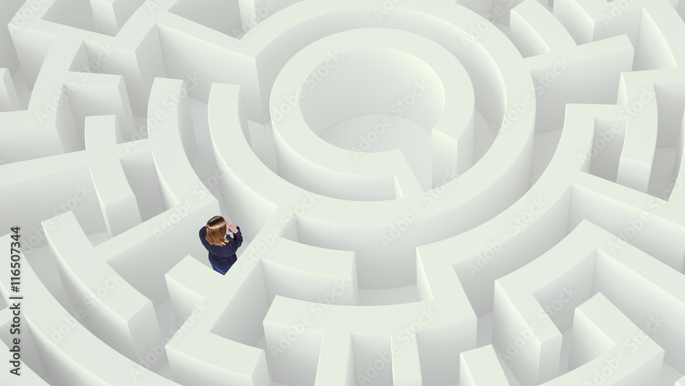 Businesswoman in white labyrinth Mixed media . Mixed media Businesswoman in white labyrinth Mixed media . Mixed media