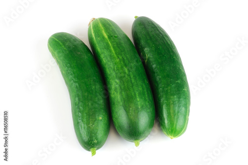 fresh cucumbers isolated on white background