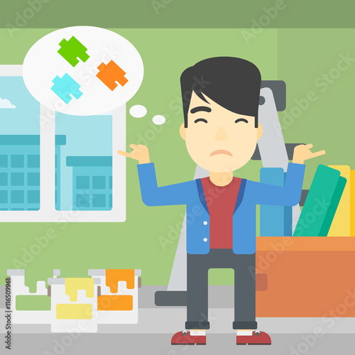 Man choosing paint color.