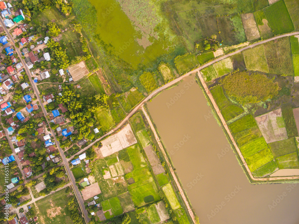 Aerial view of rural villages Aerial view of rural villages