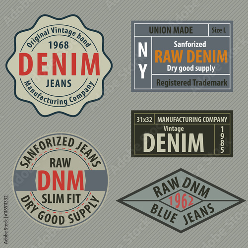 vintage  original blue jeans raw denim labels,genuine exclusive