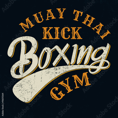 Muay thai kick boxing typograpic for t-shirt,poster,background,s
