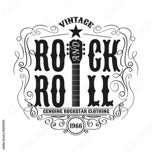 vintage rock and roll typograpic for t-shirt ,tee designe,poster