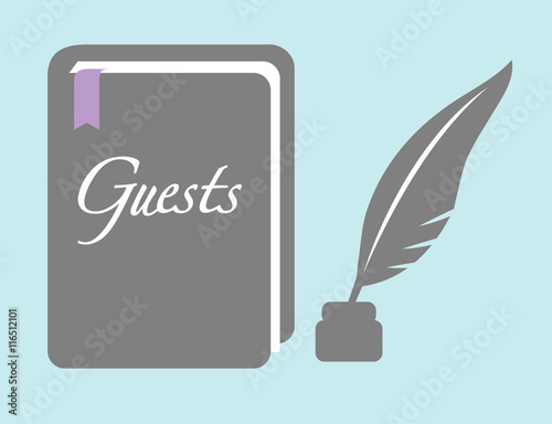 Guestbook with Quill Pen