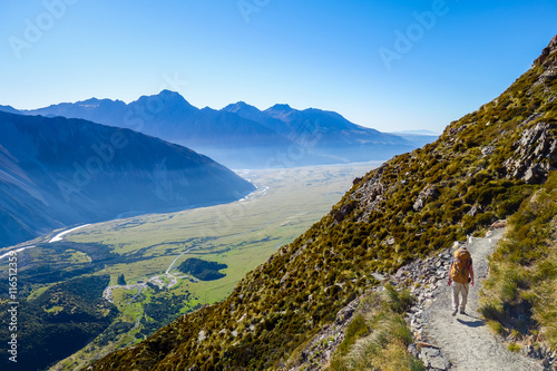 Hiker in Aoraki/Mount Cook