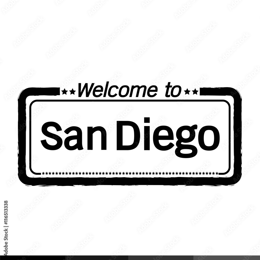 Welcome to San Diego City illustration design Welcome to San Diego City illustration design