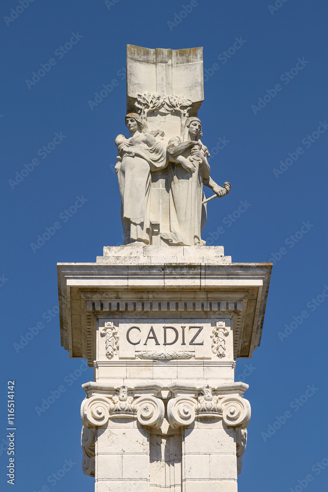 Detail of Monument to the Constitution of 1812 in Cadiz Spain