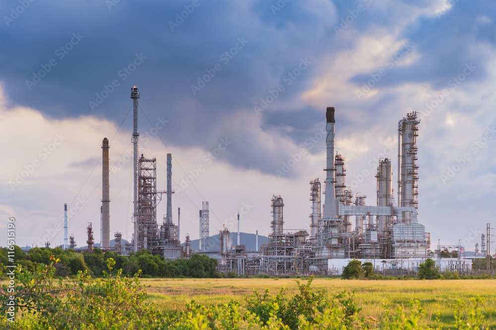 Fototapeta premium Refinery in a morning cloudy day
