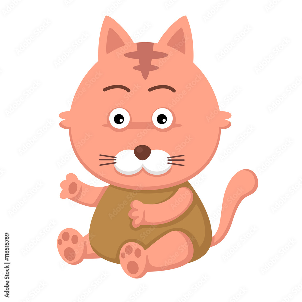 Naklejka premium illustration of isolated cat on white background