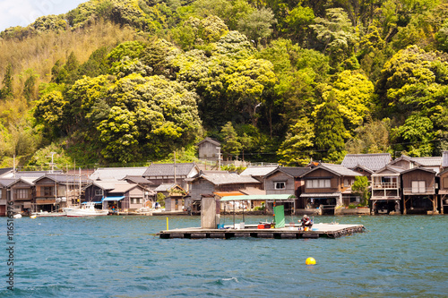 Boat docks known as funaya in Ine Tango Kyoto Japan