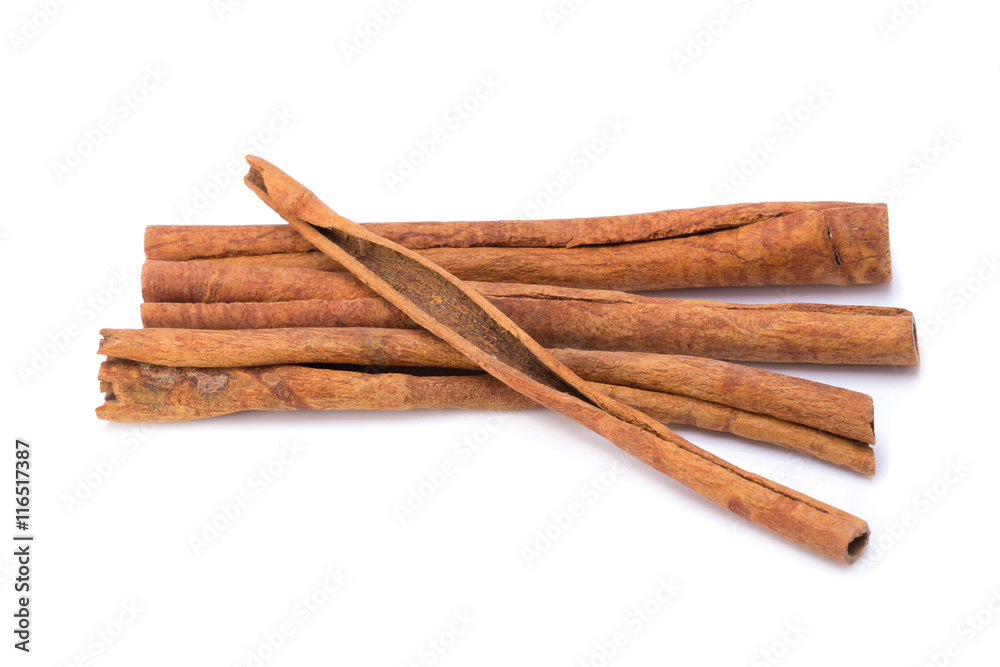 Cinnamon sticks isolated on white background Cinnamon sticks isolated on white background