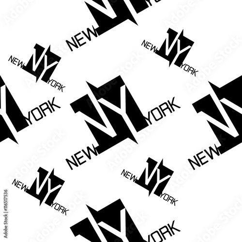 Seamless pattern of the city. New York