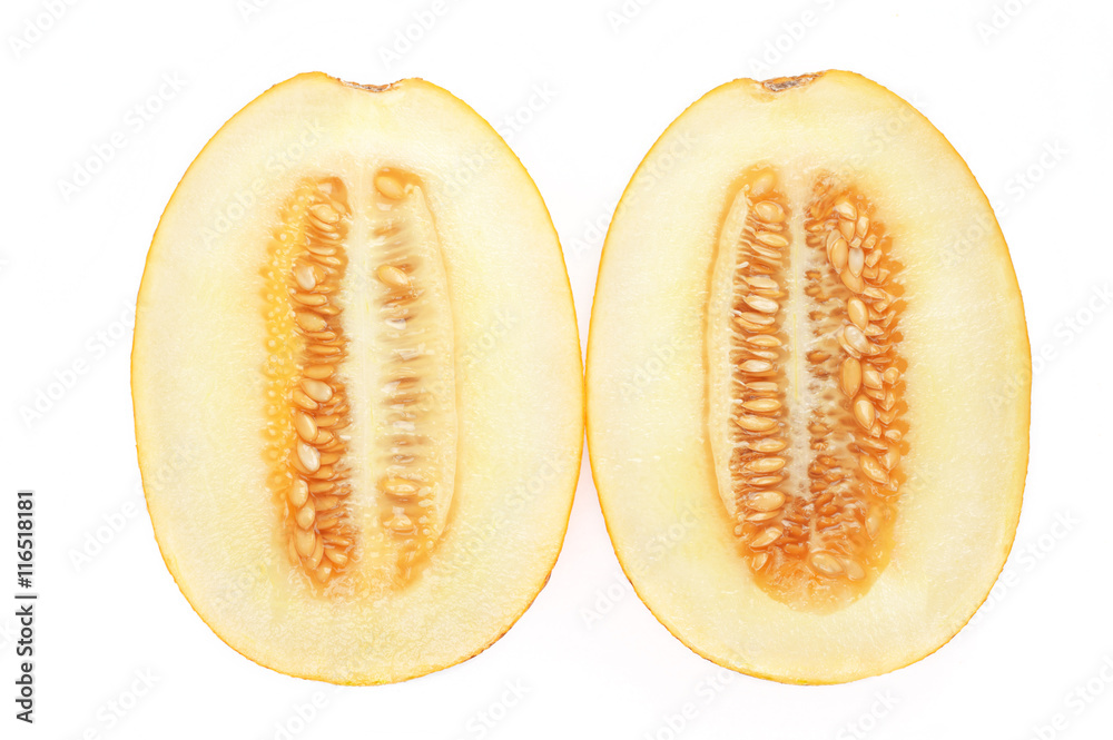 Cut melon on white Cut melon on white