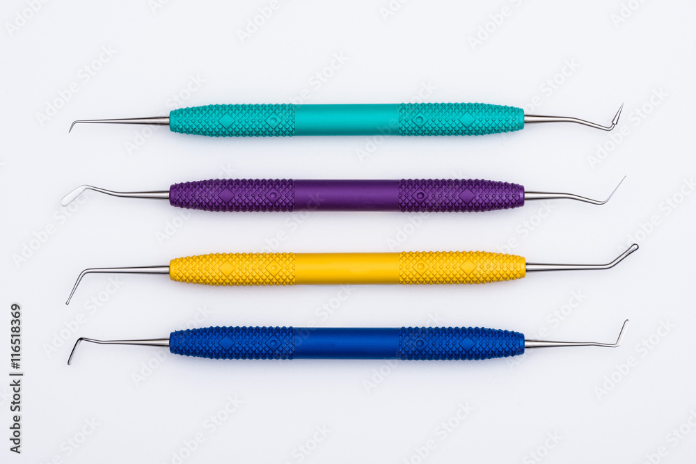 Fototapeta premium Dental tools on a white background