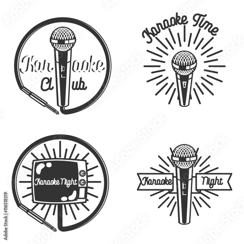 Vintage karaoke emblems