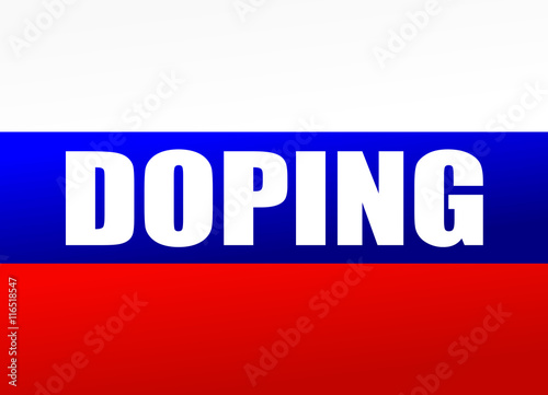 Doping in Russia with russian flag