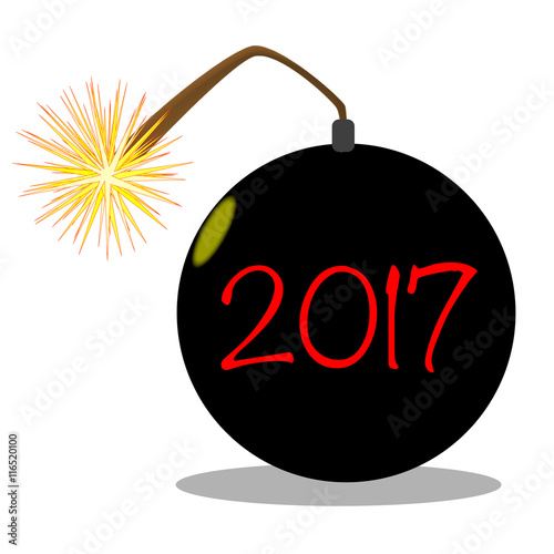 Cartoon 2017 New Year Bomb
