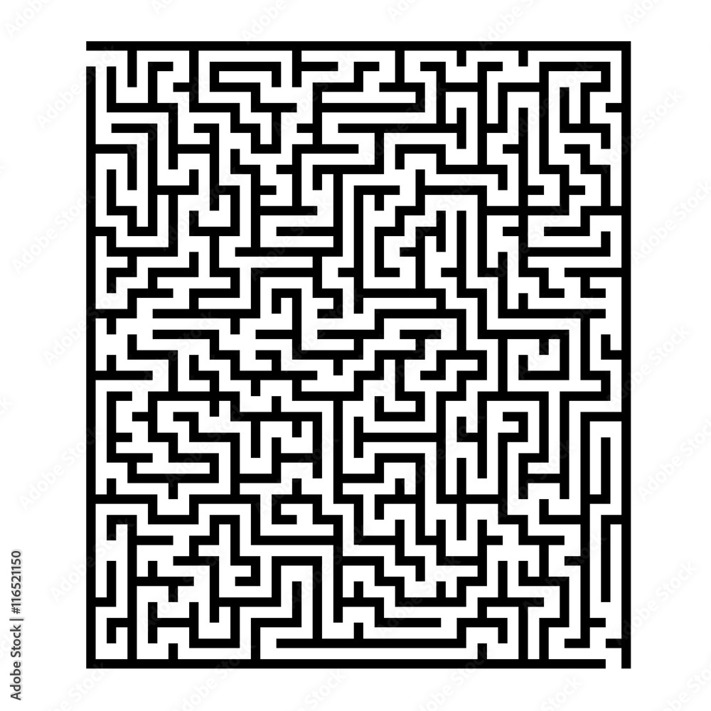 Labyrinth isolated on white background. Kids maze.