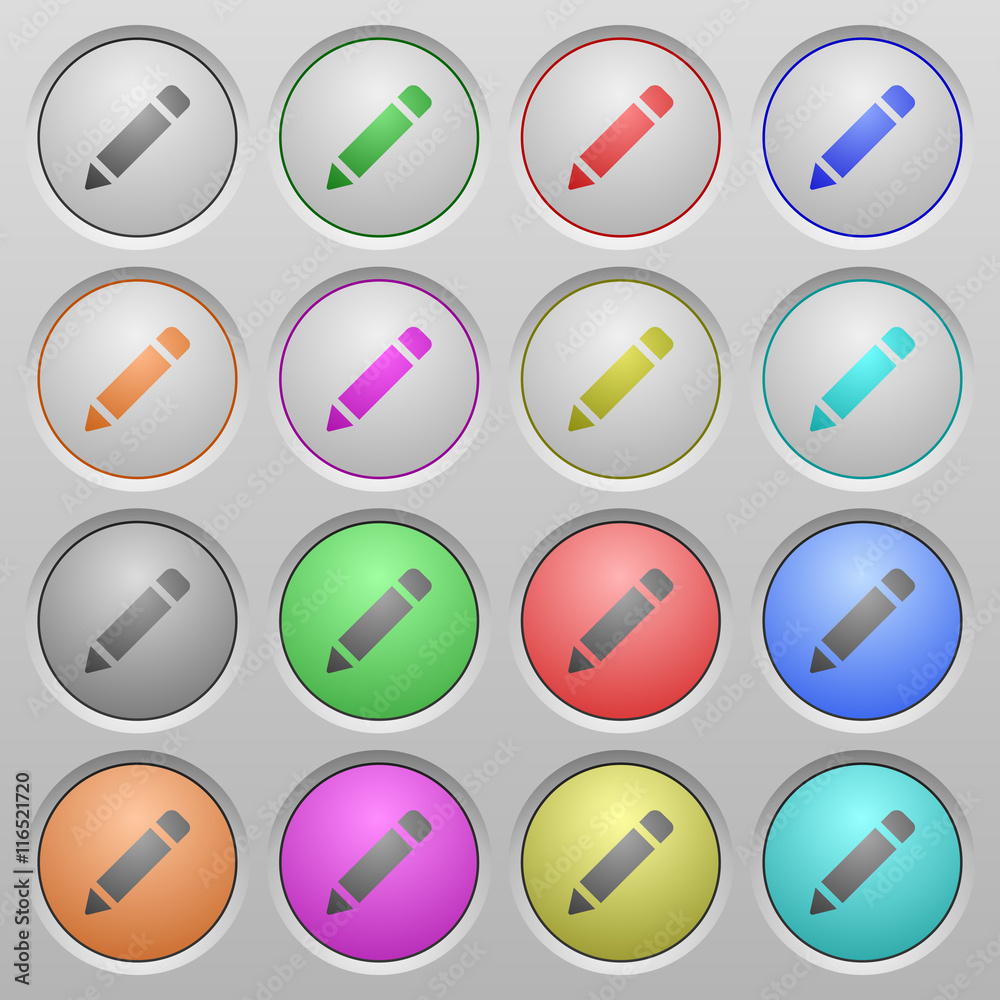 Pencil plastic sunk buttons Pencil plastic sunk buttons