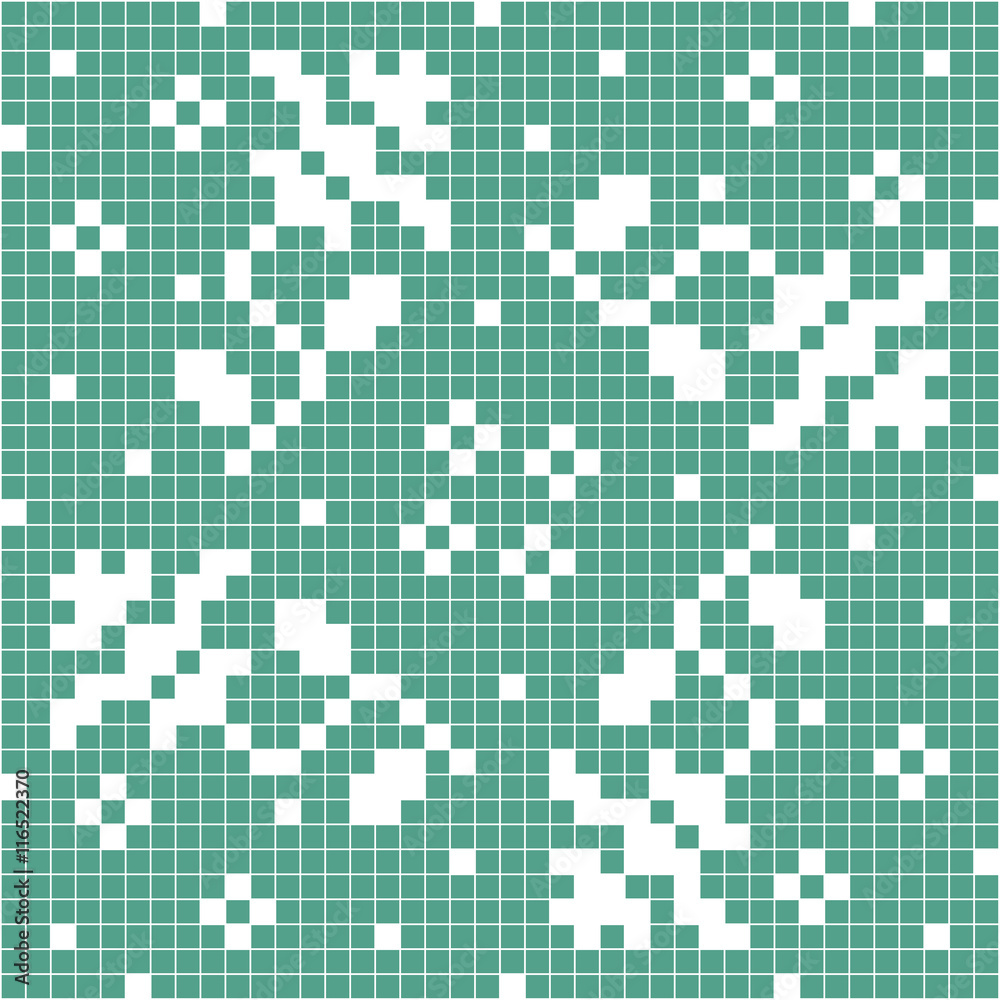 Pixel art style seamless lace pattern. Textile blue and white mosaic ornament. Pixel art style seamless lace pattern. Textile blue and white mosaic ornament.