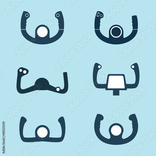 Aircraft Control Wheel Icons Set
