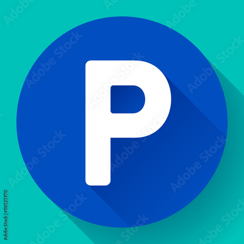 parking lot sign icon flat style vector
