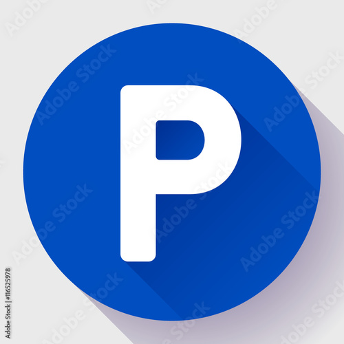 parking lot sign icon flat style vector