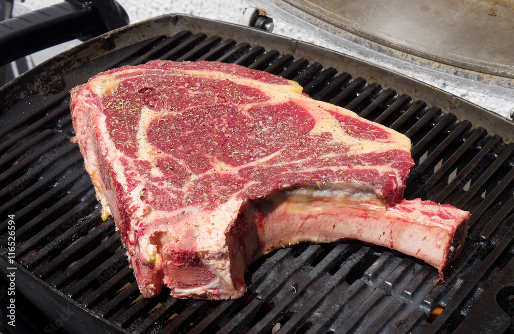 beautiful rib of beef to cook on the barbecue