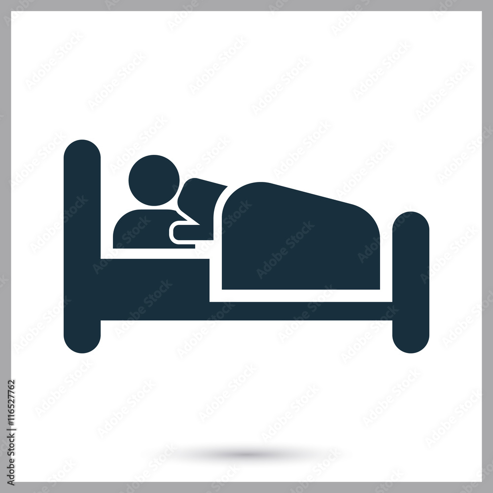 Sleeping man icon on the background Sleeping man icon on the background