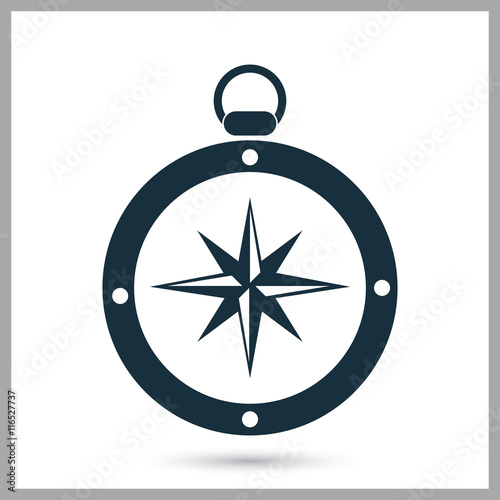 Compas with wind rose icon on the background