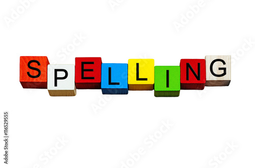 Spelling, English language sign series for writing & teaching. 