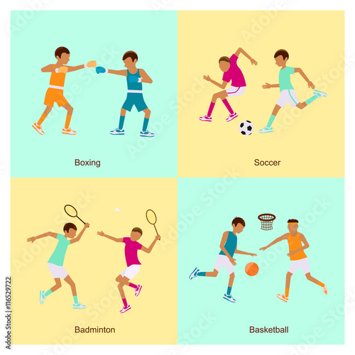 Sport people activities icon set