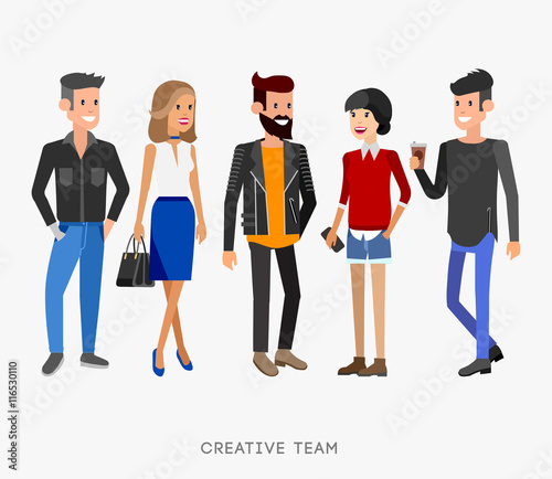 Creative team people. Teamwork, art director and designer