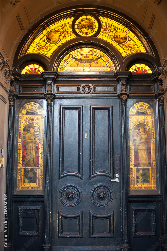 Door and stained glass