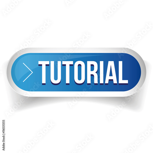 Tutorial button vector blue