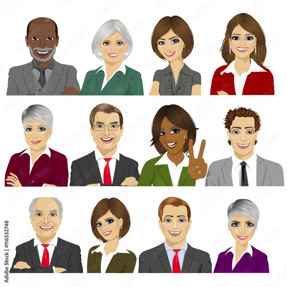 set of business people avatar collection of workers team set of business people avatar collection of workers team