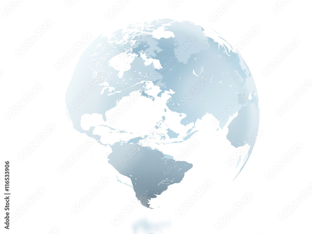 3d Globe against isolated white background.