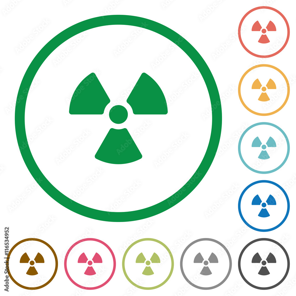 Radiation outlined flat icons Radiation outlined flat icons